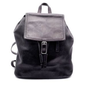 Black leather Coach Legacy backpack bag